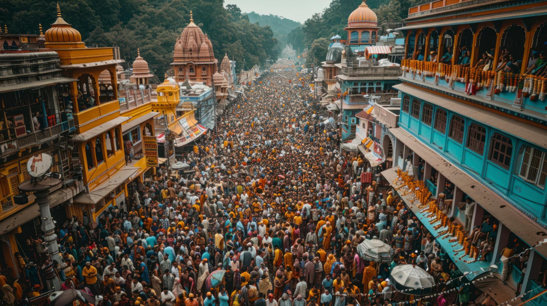 Crowded Scene Indian City